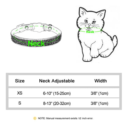 Suede leather cat collar – bling rhinestone with bell, safety breakaway, adjustable XS/S, pink™