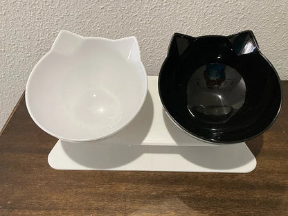 Non-Slip Double Pet Bowl with Stand - Ideal for Cats™