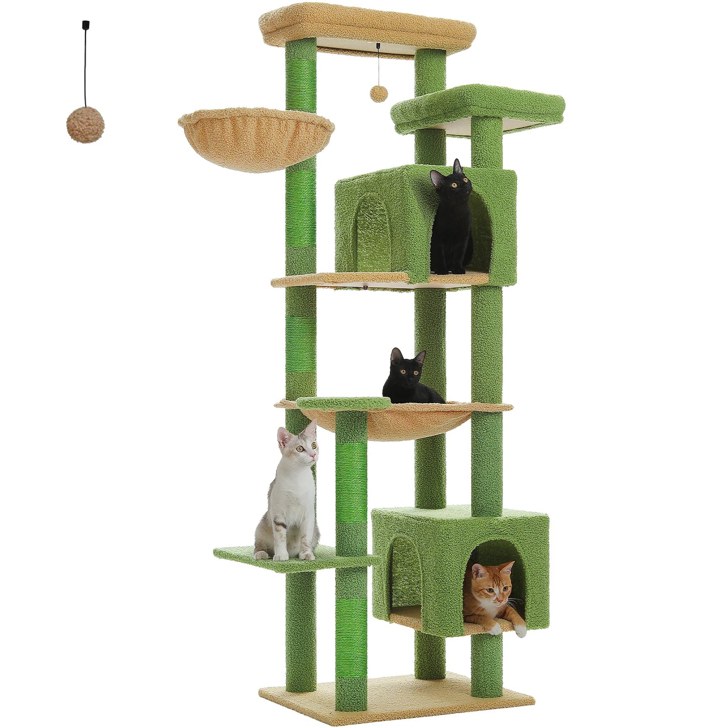 Großer Katzenbaum – mehrstöckiger Plüschturm mit Kratzpfosten, Brettern, Sitzplätzen und Höhlen für Wohnungskatzen™