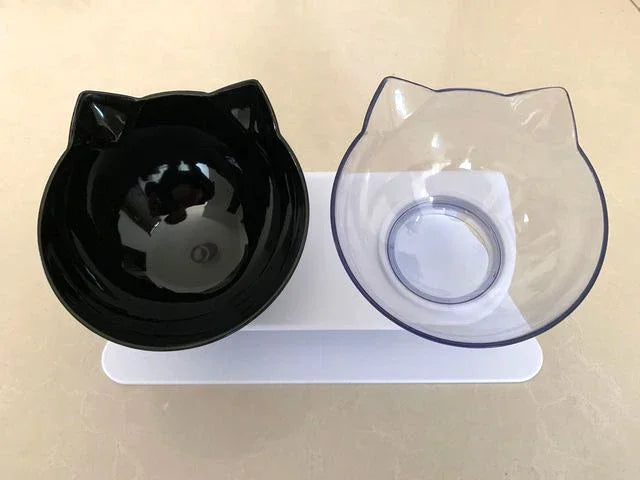 Non-Slip Double Pet Bowl with Stand - Ideal for Cats™