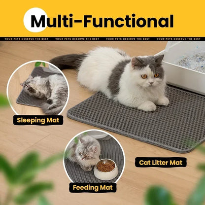 Waterproof Double-Layer Cat Litter Mat - Non-Slip & Washable™