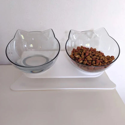 Non-Slip Double Pet Bowl with Stand - Ideal for Cats™