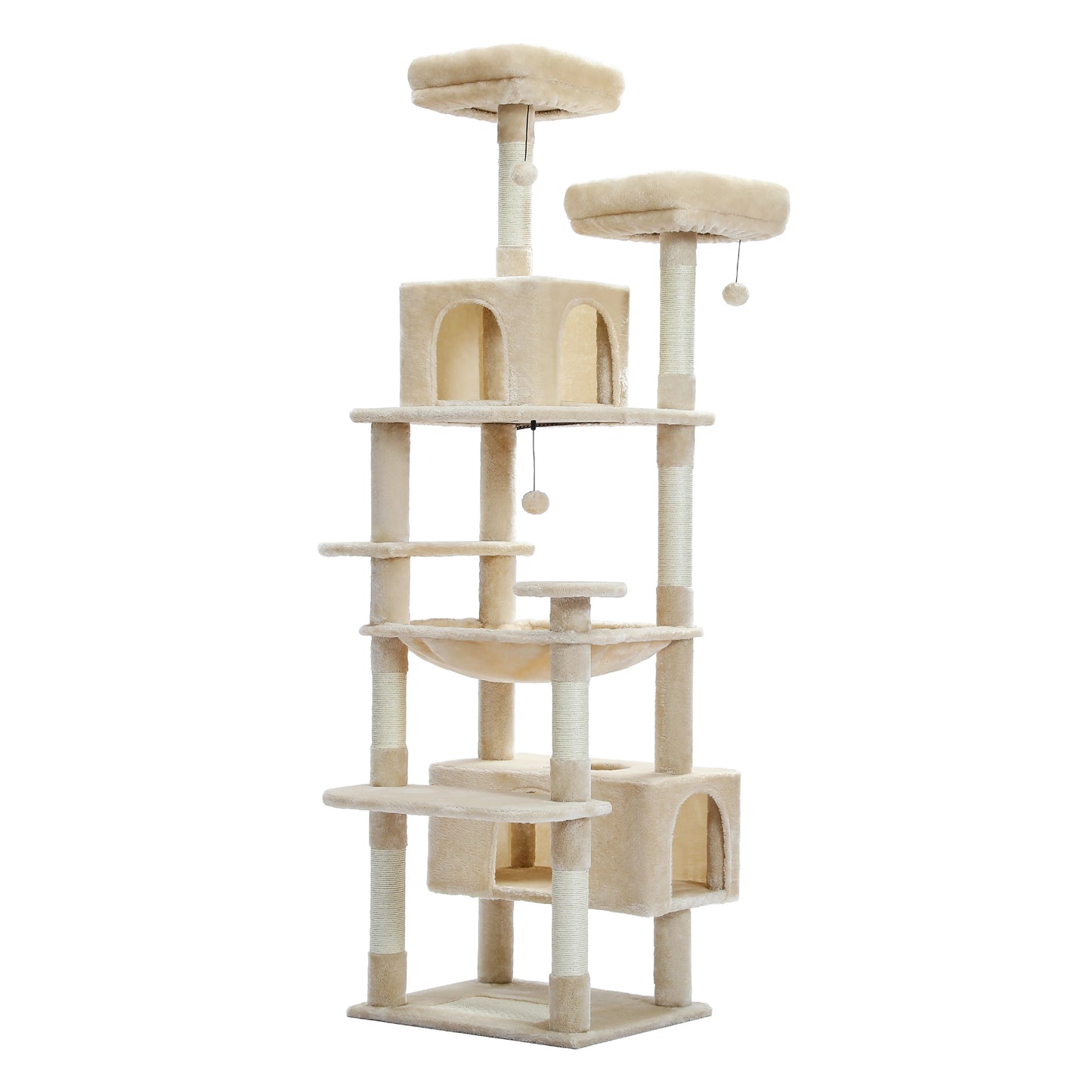 Large cat tree – multi-level plush tower with scratching posts, boards, perches & caves for indoor cats™