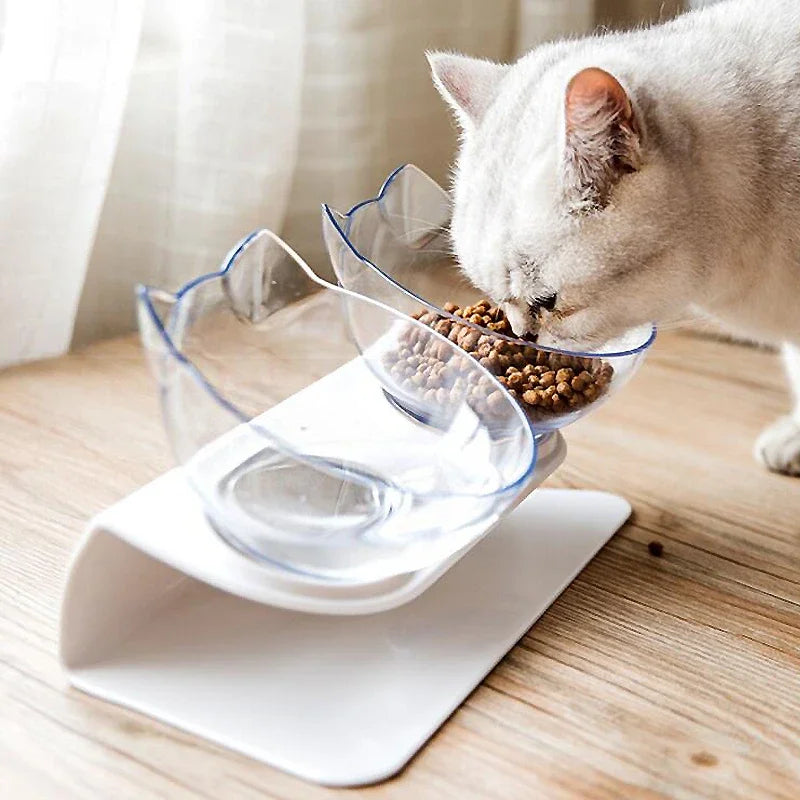 Non-Slip Double Pet Bowl with Stand - Ideal for Cats™