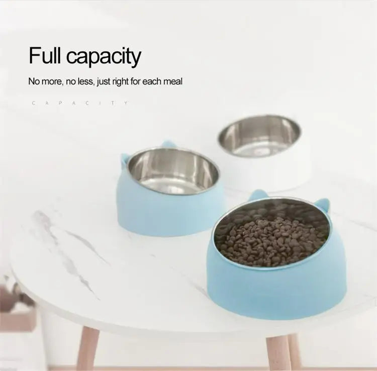 Tilted Stainless Steel Cat Bowl - Cute & Functional Feeder™