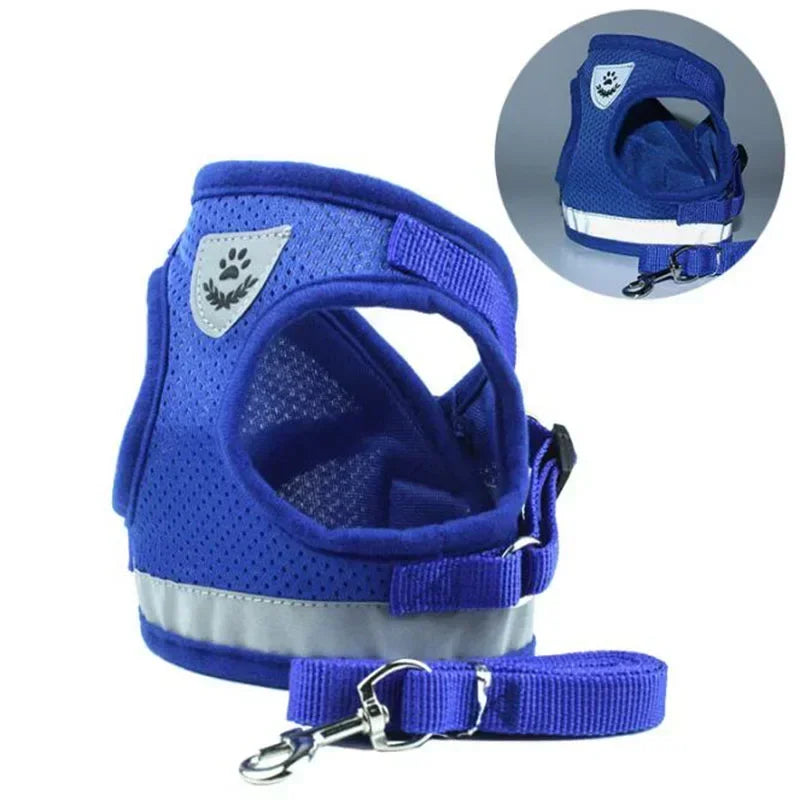 Vest harness leash – adjustable mesh vest with collar™